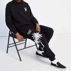 PB PALMS SWEATPANT Black -Playboy Clothing 0135250500001NEW 00 001