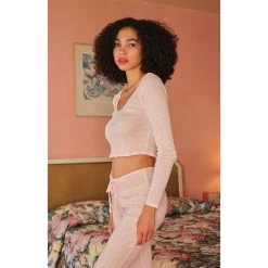 Women's Pointelle Logo Flare Pants 17 Women's Pointelle Logo Flare Pants -Playboy Clothing 0702468680138NEW 01 901 9fb3f29b 7d8d 41af 822a 1f2bb9266bf6