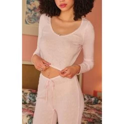 Women's Pointelle Logo Flare Pants 15 Women's Pointelle Logo Flare Pants -Playboy Clothing 0702468680138NEW 03 901 38ee4e29 7548 4778 b89c b0cb5a6925ff