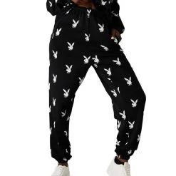 Women's All Over Bunny Sweatpants -Playboy Clothing 070730723540 01 2 w1 4989aa2c d780 449e 9e08 b6aea9e5b33c