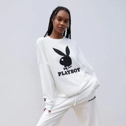Women's Playboy Classic Crewneck -Playboy Clothing 0751484260167NEW 00 010 8f1942b3 6cec 4e20 864e 097269982789