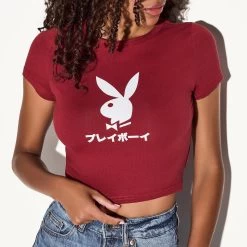 Japanese Rabbit Head Baby Tee Red -Playboy Clothing 11 538773 6863300690017 BABY TEE JAPANESE RABBIT HEAD RED 36146 A WEBSIZE