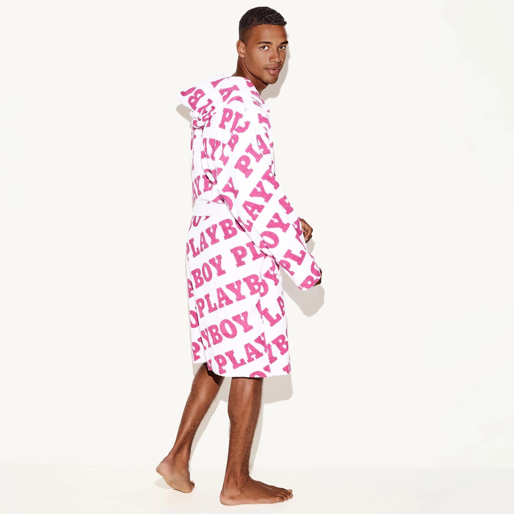 The Terry Towel Robe, Fuchsia Logo - Image 3