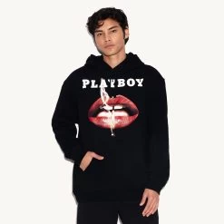 November 2013 Playboy Cover Hoodie Black -Playboy Clothing 514501 6617216745569 NOVEMBER 2013 PLAYBOY COVER HOODIE BLACK 6416