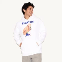 April 1991 Playboy Cover Hoodie -Playboy Clothing 514512 6617205375073 APRIL 1991 PLAYBOY COVER HOODIE WHITE 6955