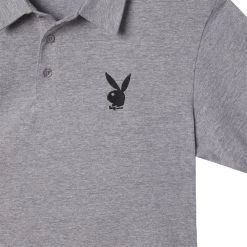 Classic Rabbit Head Polo Shirt -Playboy Clothing 518392 4805273976929 CLASSIC RABBIT HEAD POLO SHIRT GREY DETAIL 57ad4f18 6d8a 444e 851a fd36b6fc9b5d
