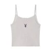 Women's Bunny Bow Cami -Playboy Clothing 536791 6857980510305 BUNNY BOW TANK HEATHER GREY SHIRT BLACK SHIRT BACK
