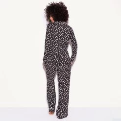 The Slumber Party Pajama Set, Black -Playboy Clothing 537245 6861443825761 CLASSIC PJ SET LONGSLEEVE ALL OVER BUNNY BLACK 4