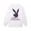 Playboy X Peaches Script Crewneck -Playboy Clothing 541114 6911193120865 SCRIPT CREWNECK SWEATSHIRT WHITE BACK