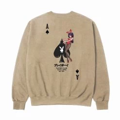 Ace Of Spades Crewneck -Playboy Clothing 6619874099297 Ace of Spades Crewneck Sweatshirt BACK SAND 921953d2 10e9 438a a1d7 b61f456b2208