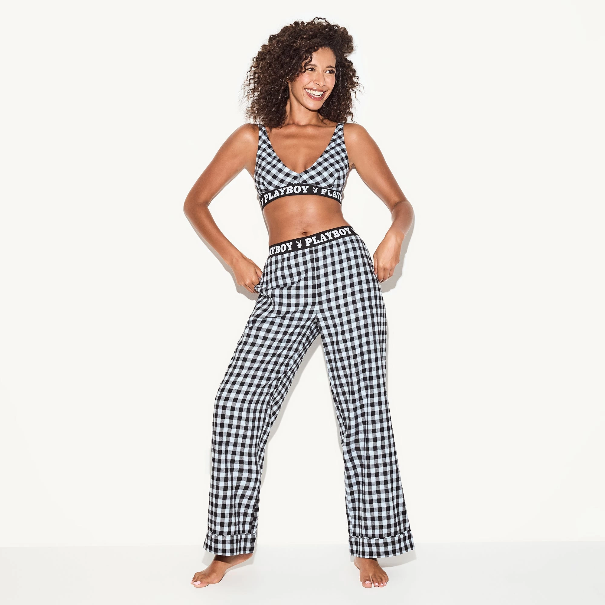 The Flannel Sleep Bralette, Blue Check