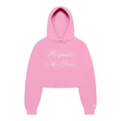 Playmate Of The Year Hoodie - Pink / White Print