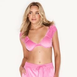 Velour Underwire Cap Sleeve Bra -Playboy Clothing 71 536370 536364 VELOUR UNDERWIRE CAP SLEEVE PANT PINK 67391 A WEBSIZE 388691fa beb1 40c4 aee7 ad80210d285c