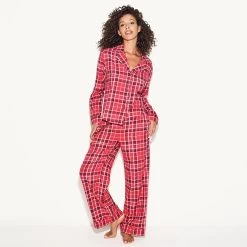 The Flannel Sleep Pajama Pant, Red Plaid -Playboy Clothing 74 535717 6861535576161 BRUSHED FLANNEL SLEEP SHIRT RED PLAID 31877 A WEBSIZE d5733f84 8635 40e2 b490 4bb2e1d2ad01
