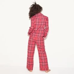 The Flannel Sleep Pajama Pant, Red Plaid -Playboy Clothing 74 535717 6861535576161 BRUSHED FLANNEL SLEEP SHIRT RED PLAID 31936 WEBSIZE ebd7ef59 e0e2 4a8f a264 63ddda767606