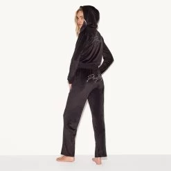 Women's Velour Jacket, Black -Playboy Clothing 78 536304 536310 VELOUR HOODIE PANT BLACK 68237 WEBSIZE 4ec8324d 9395 48fd 8cc3 f5c4f3ea6a05