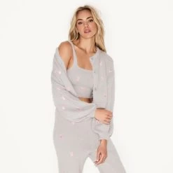 Women's Fluffy Knit Legging 10 Women's Fluffy Knit Legging -Playboy Clothing 95 523252 523268 MISSGUIDED FLUFFY KNIT CARDIGAN CROP TOP LEGGINGS GREY 69647 WEBSIZE
