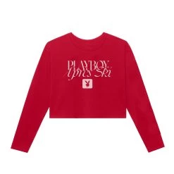 Après Ski Cropped Long Sleeve -Playboy Clothing APRESSKI CROPLSREDcopy