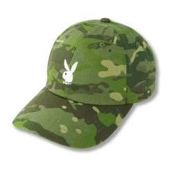 Adjustable Rabbit Head Logo Hat Camo -Playboy Clothing AdjustableRabbitHeadLogoMulticamoGreen