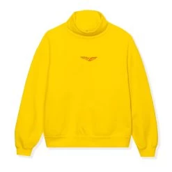 Aviation Wings High Neck Sweatshirt -Playboy Clothing BIgBunny High Neck Mustard 001 w1 12043eac b0d5 47b7 8f94 495449c9437a