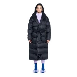 Belted Long Puffer Jacket -Playboy Clothing BIgBunny Robe Puff Black On Model 0006 e26ca62e 52fd 4830 aa27 594560d9eebd