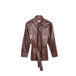 Crocodile Leather Safari Jacket -Playboy Clothing BIgBunny Safari Jacket Chocolate 001 9c300c7b 718e 4b00 a46f 3cc47a0b36ad