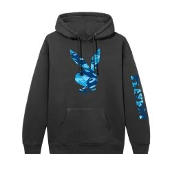Hare Camo Hoodie -Playboy Clothing HARECAMOBLUEBLACK