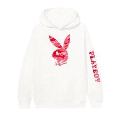 Hare Camo Hoodie -Playboy Clothing HAREDCAMO PINKBONEHOODIE FRONT