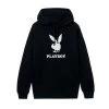 Logo Hoodie -Playboy Clothing LOCKUP BLACKHOODIE