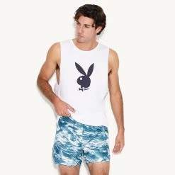 Men's 15" Liquid Boardshorts -Playboy Clothing M16 521766 6731917557857 LIQUID BOARD SHORT SPLISH SPLASH BLUE 1706