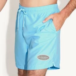 Men's Volume Swim Short -Playboy Clothing M21 521774 6731917754465 MENS VOLUME SWIM SHORT SPLISH SPLASH TEAL 2160