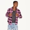 Men's Flannel Long Sleeve Shirt, Pink Plaid -Playboy Clothing M33 537801 6861585743969 MENS BRUSHED FLANNEL PINK PLAID 72800 b2bf08b3 f11a 47ab 975a cd2ed224af7b