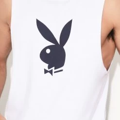 Rabbit Head Muscle Tank -Playboy Clothing M5 542823 6927219818593 RABBIT HEAD TANK WHITE 0677