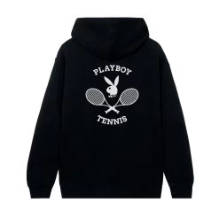 Tennis Club Hoodie -Playboy Clothing PBTENNIS BLK HOODIE BACK
