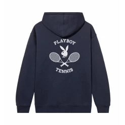 Tennis Club Hoodie -Playboy Clothing PBTENNIS NAVY HOODIE BACK