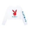 Japanese Rabbit Head Women's Cropped Long Sleeve -Playboy Clothing PB JAPANRABBIT WHITELSCROP 54e6405f 81ef 49e7 8578 a1d18282dc9d