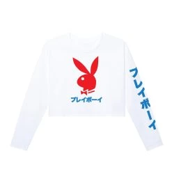 Japanese Rabbit Head Women's Cropped Long Sleeve
