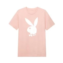 Classic Rabbit Head T-Shirt -Playboy Clothing PB LOGO PINK