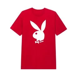 Classic Rabbit Head T-Shirt -Playboy Clothing PB LOGO RED