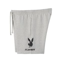 Men's Double Bunny Sweat Shorts -Playboy Clothing PB MENS DOUBLE BUNNY SWEATSHORTS GREY 003 666e26f2 ee5a 490c a1d0 9066c8e42ba1