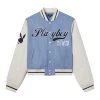 Women's Masthead Letterman Bomber Jacket -Playboy Clothing PB PACSUN MASTHEAD LETTERMAN BOMBER JACKET RAIN WASHED 01