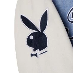 Women's Masthead Letterman Bomber Jacket -Playboy Clothing PB PACSUN MASTHEAD LETTERMAN BOMBER JACKET RAIN WASHED 04