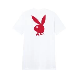 Rabbit Head Logo T-Shirt -Playboy Clothing PB RHD WHT BACK