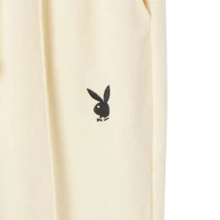 MEN'S PLAY SWEATPANT ALABASTER GLEAM CREAM -Playboy Clothing PB TERRY SWEATPANTS YELLOW 003