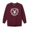 Women's Campus Varsity Crewneck -Playboy Clothing PB WOMENS CAMPUS VARSITY CREWNECK MAROON 001