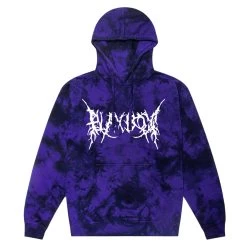 Branchy Masthead Hoodie Purple Black Tie Dye
