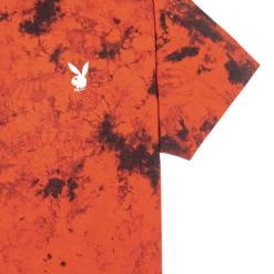 Repeating Masthead Tie Dye T-Shirt Orange Black -Playboy Clothing PLAYBOY HALLOWEEN REPEATING MASTHEAD TEE 01 f1edbdd8 1dda 423e 903f e91e8c5cb681