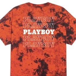 Repeating Masthead Tie Dye T-Shirt Orange Black -Playboy Clothing PLAYBOY HALLOWEEN REPEATING MASTHEAD TEE 02 85a5069f 8280 4b53 82a2 5fdda1a758a9