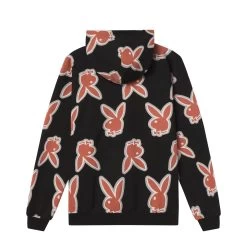 Men's Repeating Rabbit Head Logo Hoodie -Playboy Clothing PLAYBOY MENSGLOWHOODIE 02
