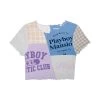 Women's Splice Baby Tee -Playboy Clothing PLAYBOY PACSUN PLAYBOY MANSION PATCHWORK CROP TOP 01 6edf8f5b 57c6 4046 be16 eb477d46bcfd